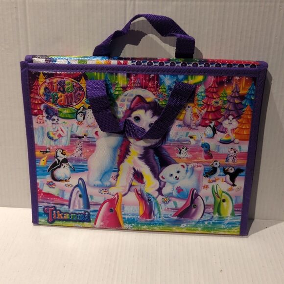 Lisa Frank TIKANNI HUSKY Trifold Portfolio Storage Case Folder School Art Travel - Picture 2 of 10
